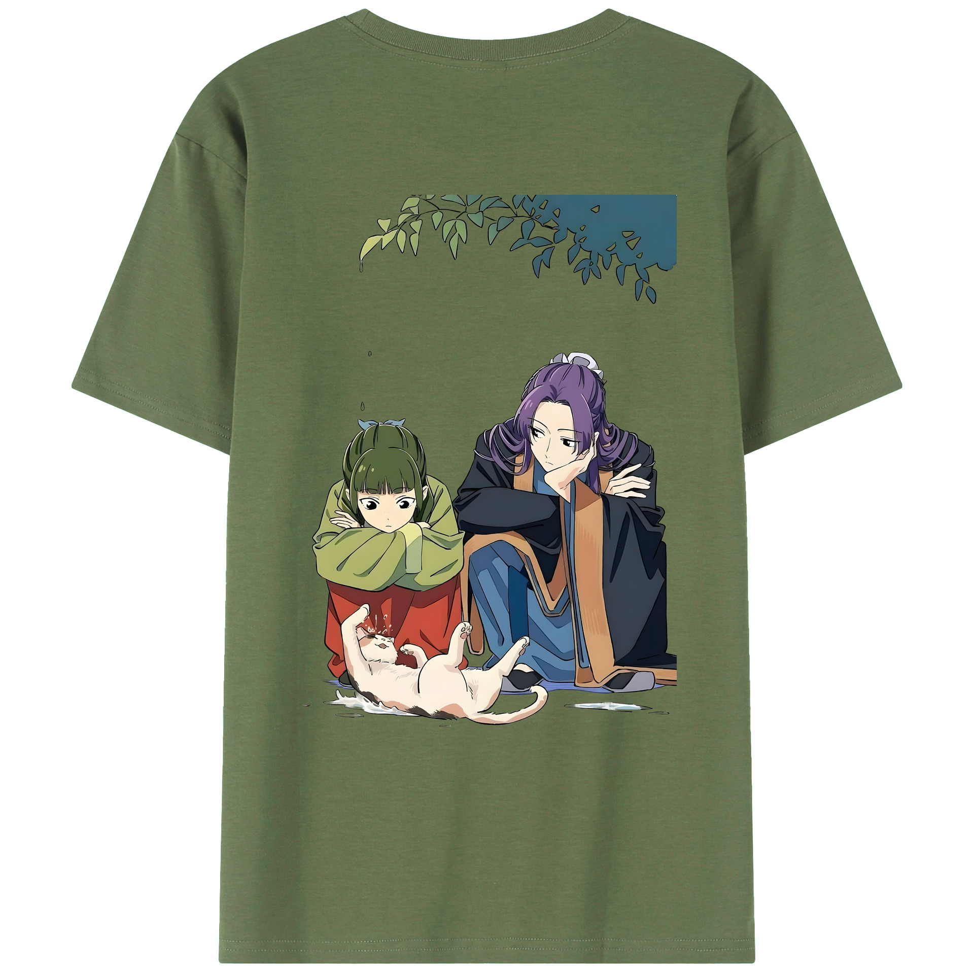 （画像用） 薬屋のひとりごと The Apothecary Diaries 綿100％ メンズ半袖Tシャツ（バックプリント） 通気性